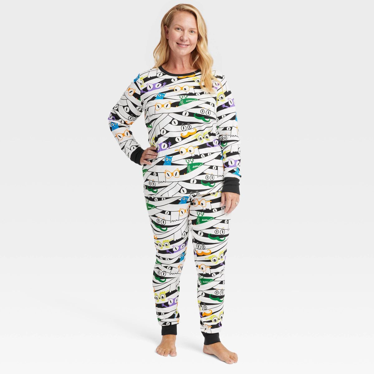 Women's Glow-In-The-Dark Mummy Halloween Matching Family Pajama Set - Hyde & EEK! Boutique™ Whi... | Target