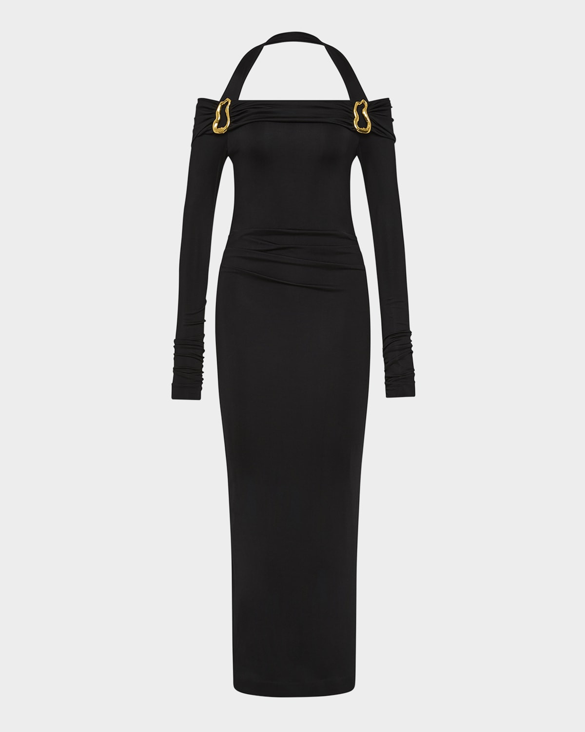 Domenica Embellished Cold-Shoulder Midi Dress | Neiman Marcus