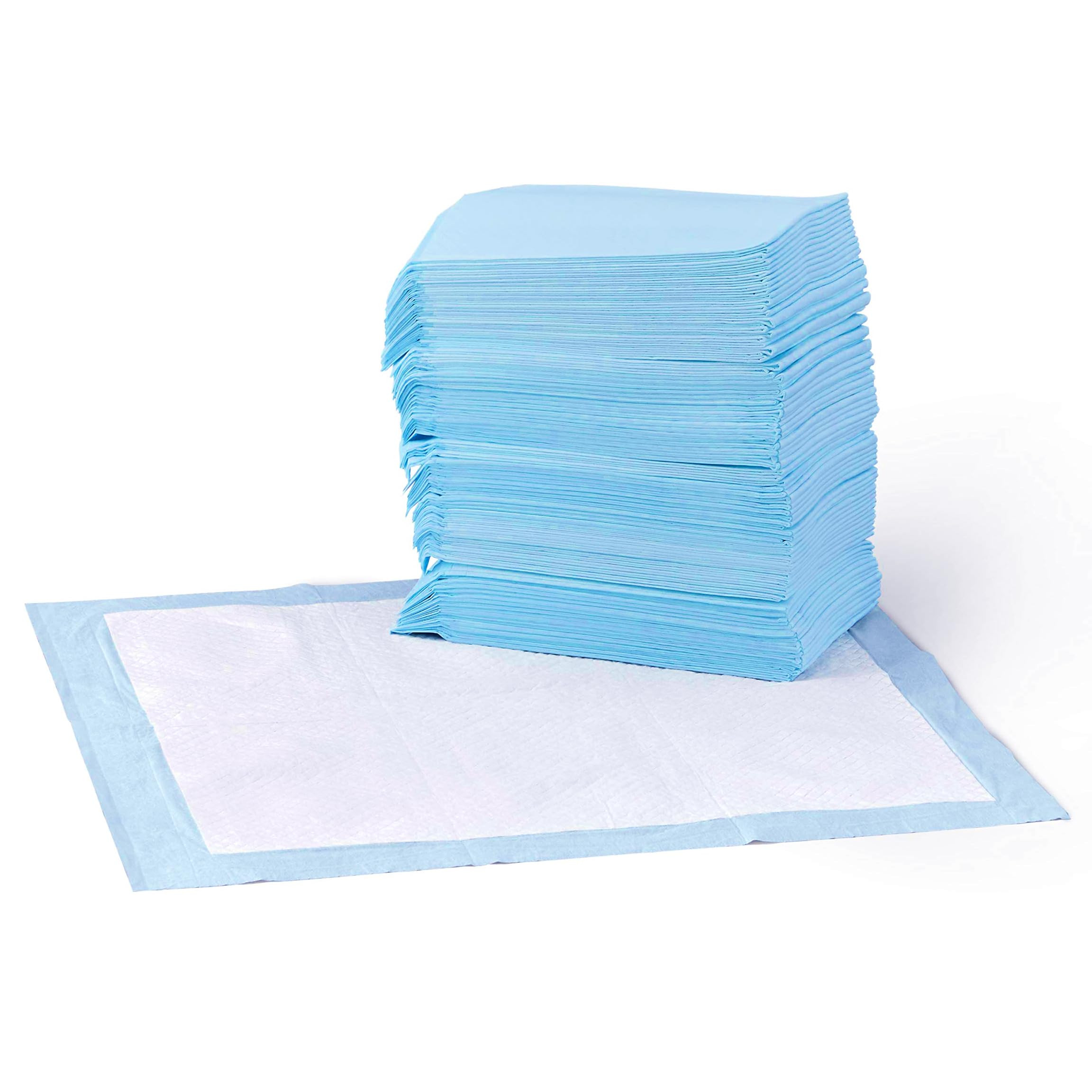 Amazon Basics Dog and Puppy Pee Pads, 5-Layer Leak-Proof Super Absorbent, Quick-Dry Surface, Potty Training, Regular (22x22"), 50 Count, Blue & White | Amazon (US)