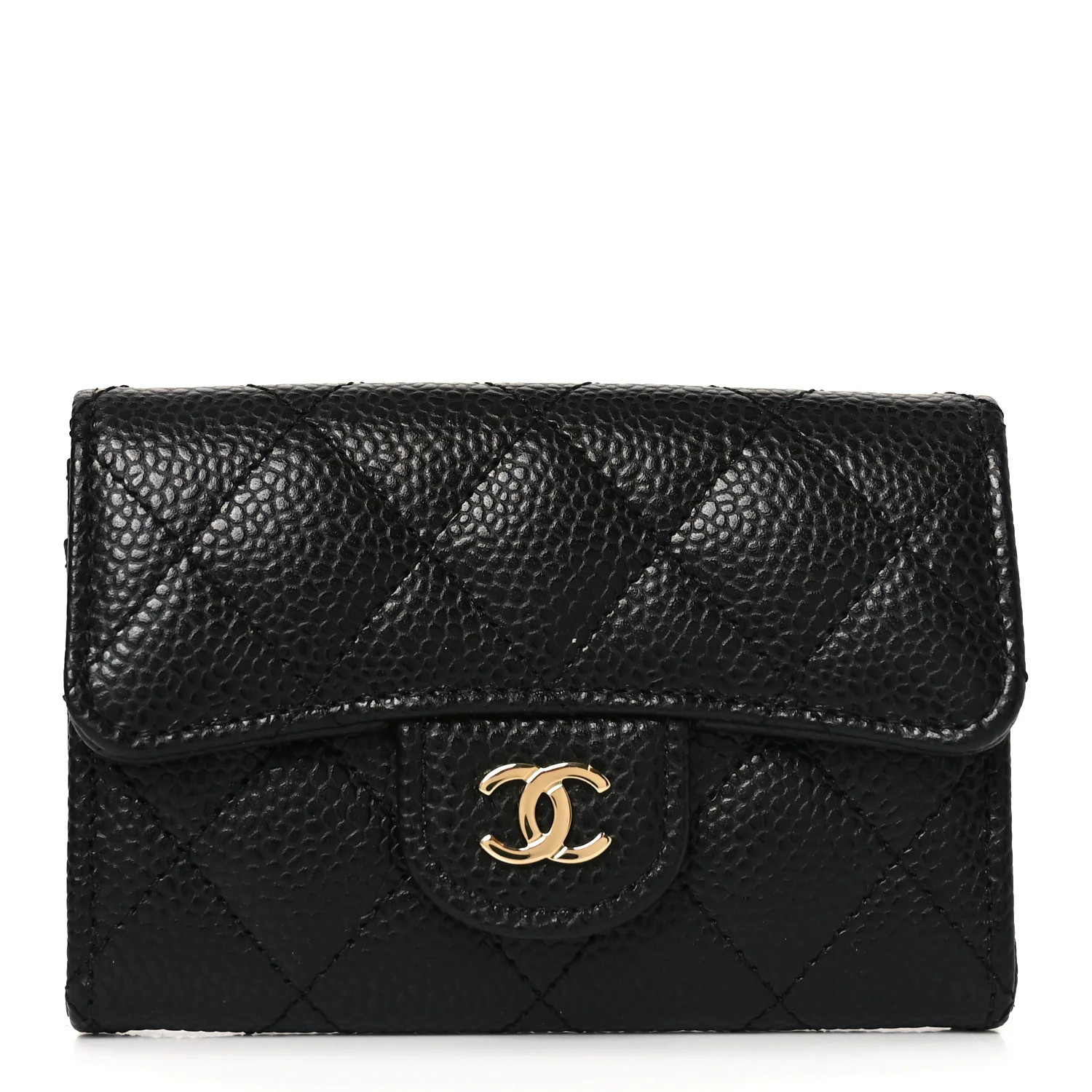 Chanel Caviar Quilted Flap Card Holder Wallet Black 1863919 | FASHIONPHILE (US)