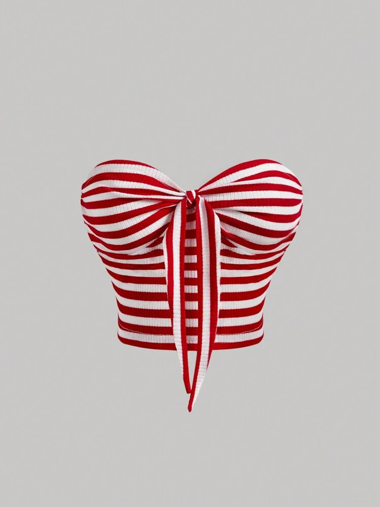 Red Stripe Top | SHEIN