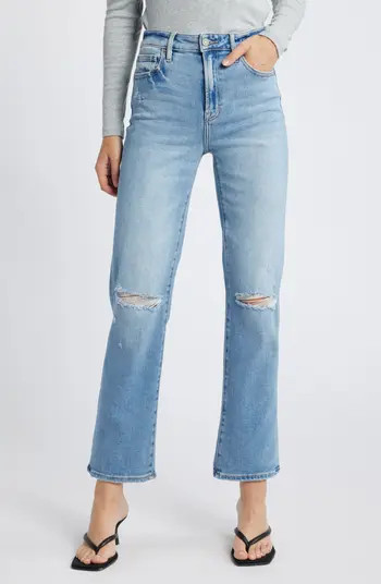 Ripped Straight Leg Jeans | Nordstrom