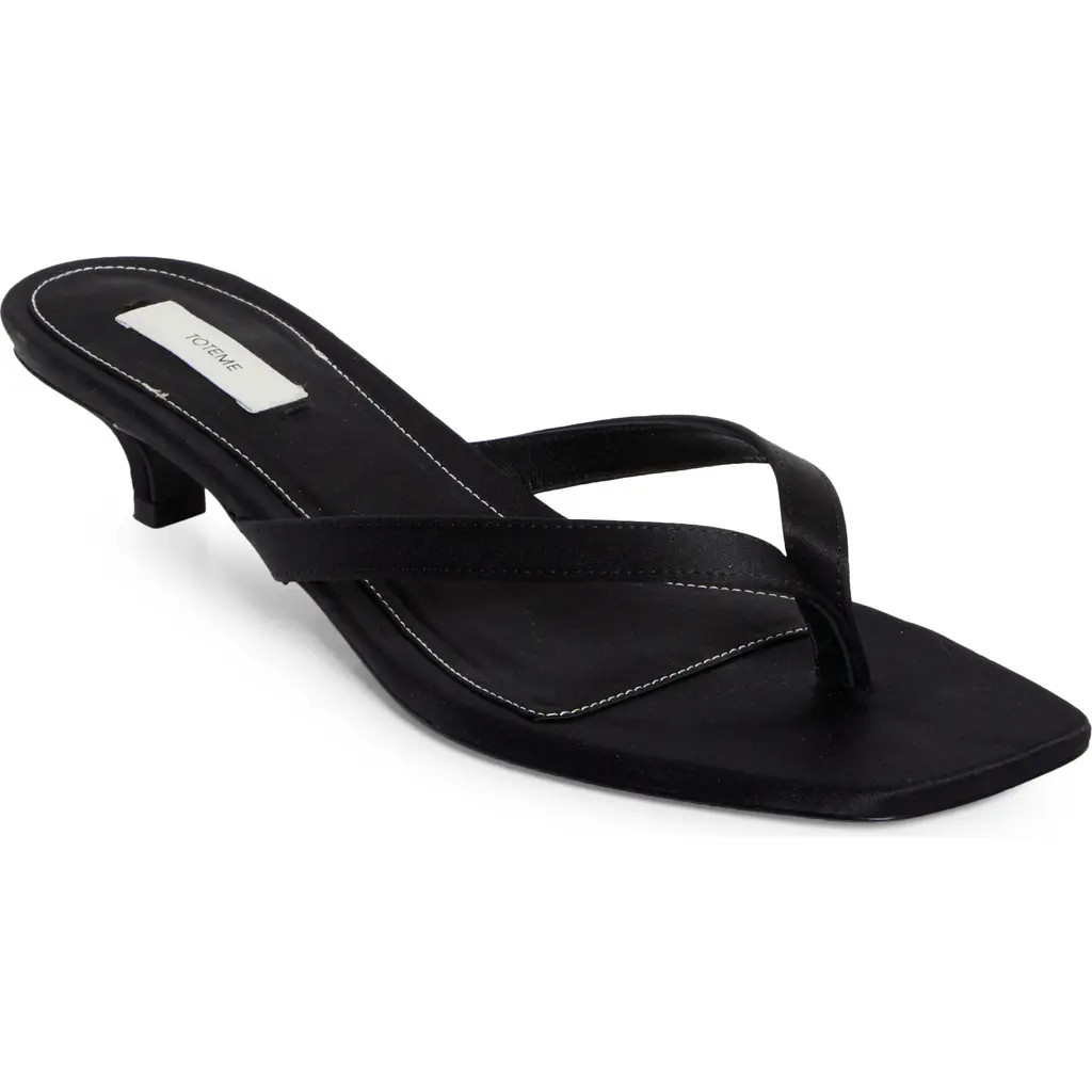 TOTEME Kitten Heel Flip Flop in Black at Nordstrom, Size 35 | Nordstrom