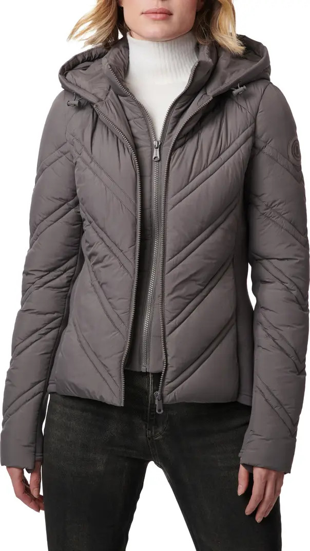 Bernardo Hooded Puffer Jacket with Bib | Nordstrom | Nordstrom