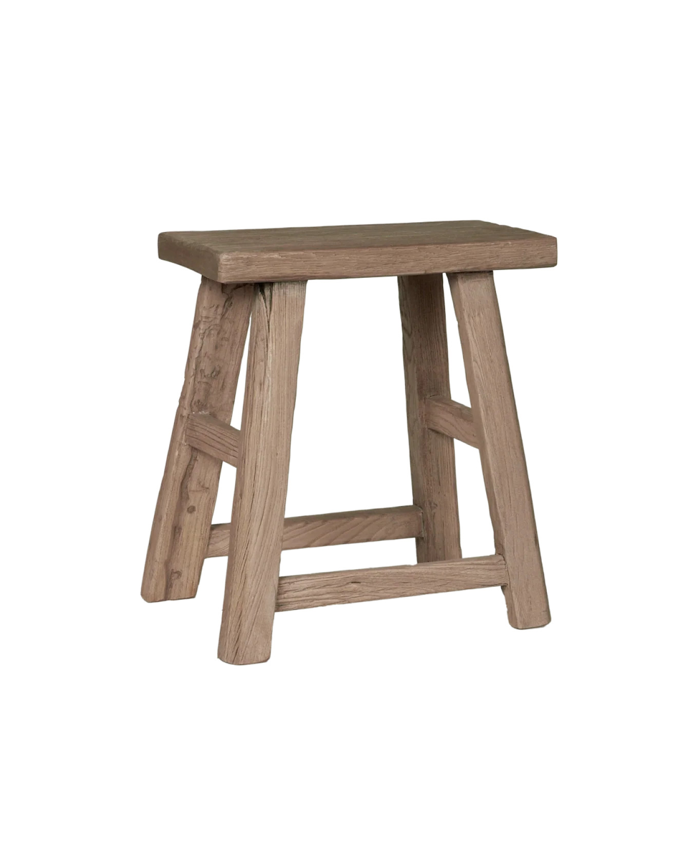 Elm Wood Stool - Antique Finish | Olive Ateliers