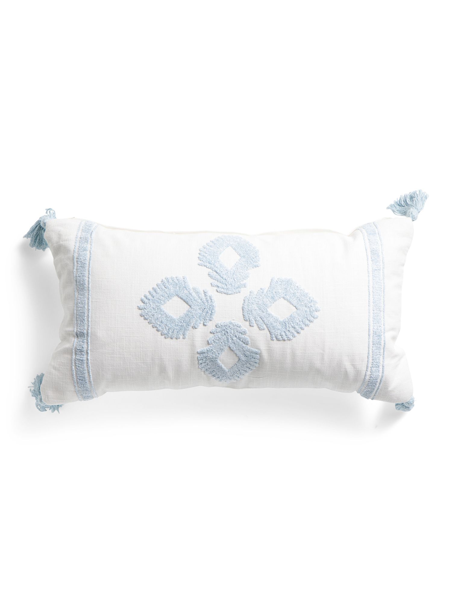 14x26 Embroidered Pillow With Tassels | TJ Maxx