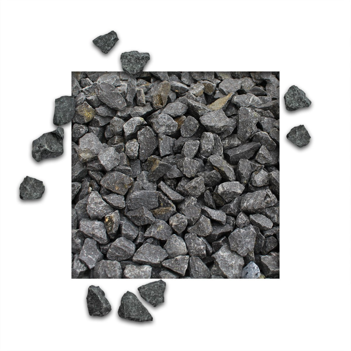 25 kg Basaltsplitt Anthrazit Gartensplitt Ziersplitt Deko Marmor Dekoration Splitt Körnung 16/22... | Amazon (DE)