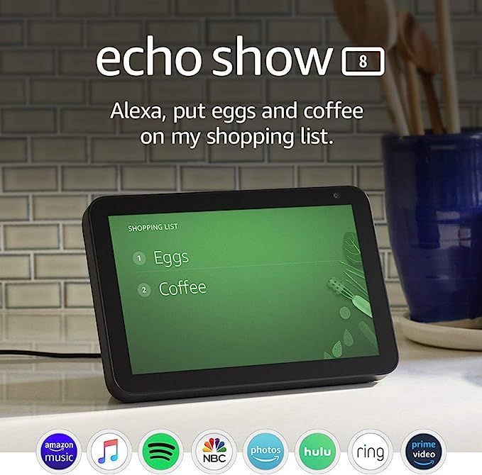 Echo Show 8 -- HD smart display with Alexa – stay connected with video calling - Charcoal | Amazon (US)