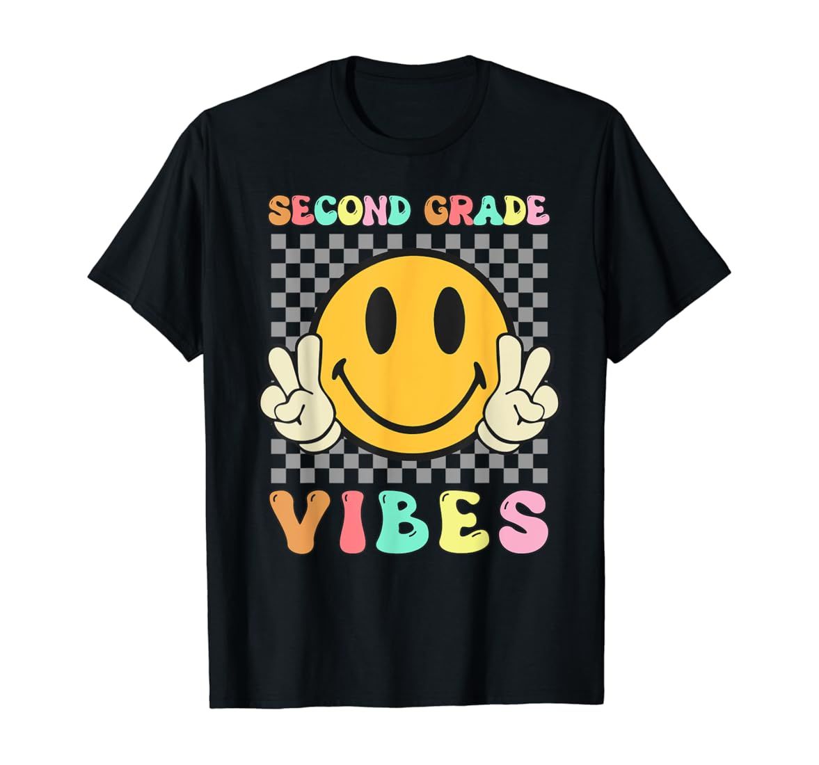 Second Grade Vibes 2nd Grade Teacher Student Funny Groovy T-Shirt | Amazon (US)