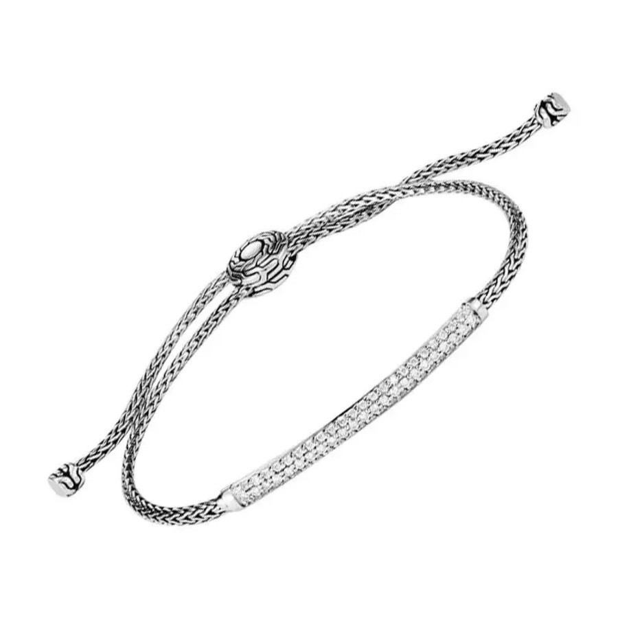 John Hardy Classic Station Pull Through Bracelet with Diamond - BBP901192DIXM-L | Jomashop.com & JomaDeals.com