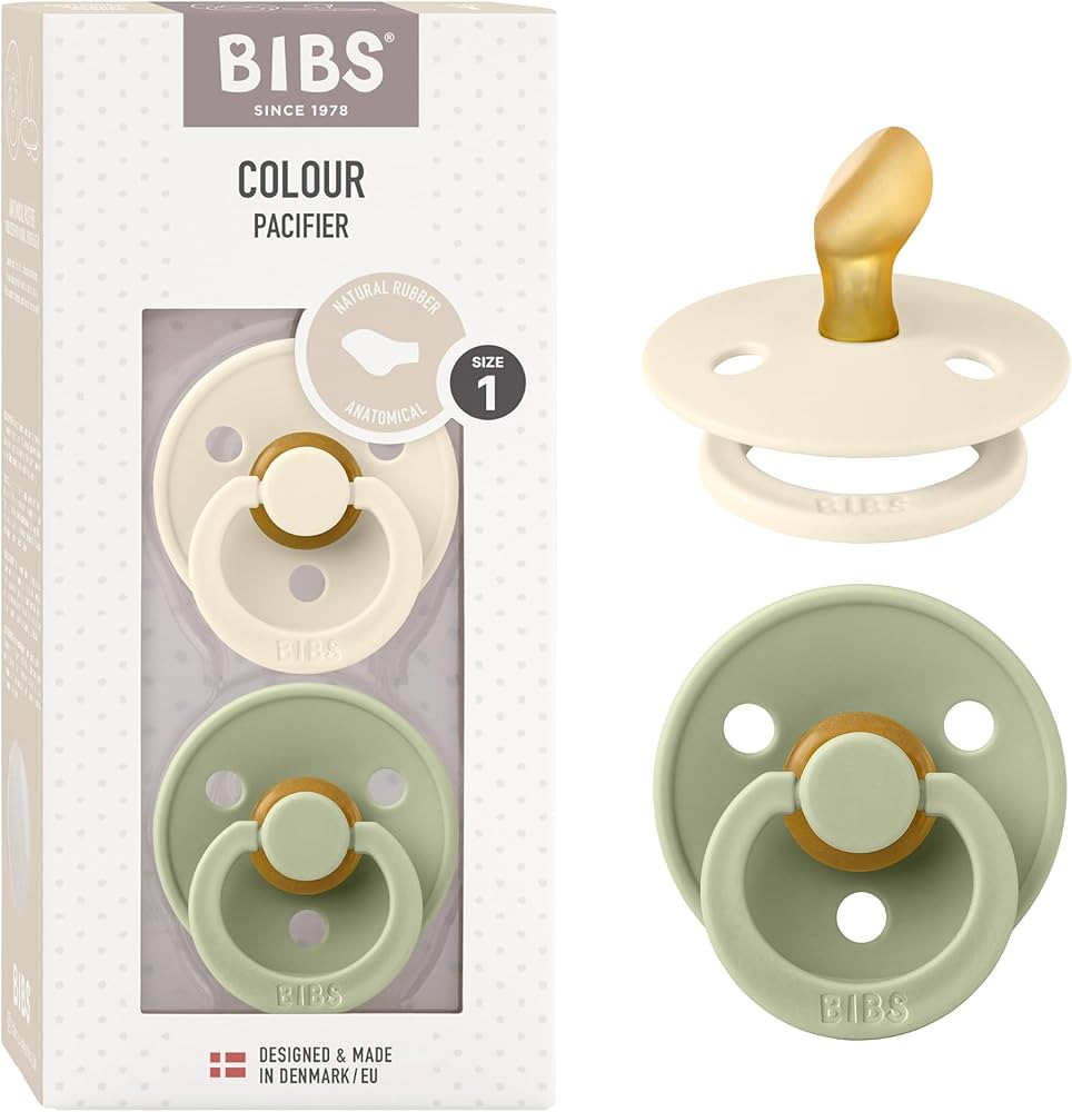 BIBS Pacifiers - Set of 2 | Colour Pacifier with Anatomical Nipple | BPA-Free Natural Rubber | Ma... | Amazon (US)