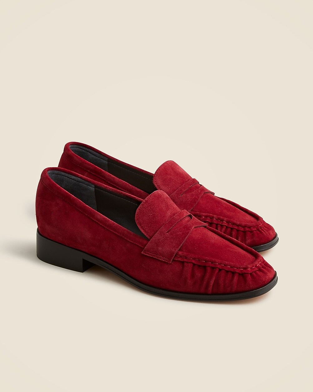 Maison ruched loafers in suede | J. Crew US