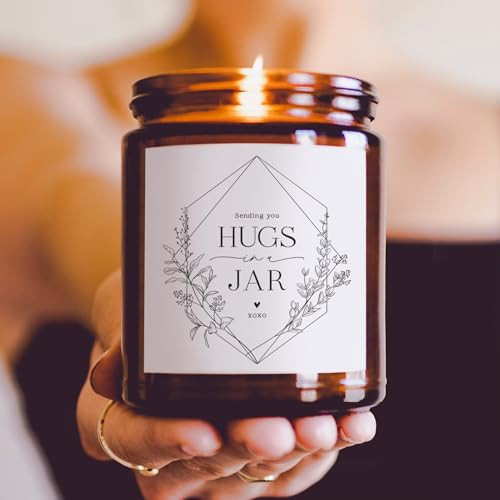 ThreeKin Warm Hugs Scented Candles for Home, Natural Soy Wax, Relaxing Aromatherapy Gifts, Essential Oils Scented, Long-Lasting Candle Burns for 75-Hours, Lemongrass Lavender Scent | Amazon (US)