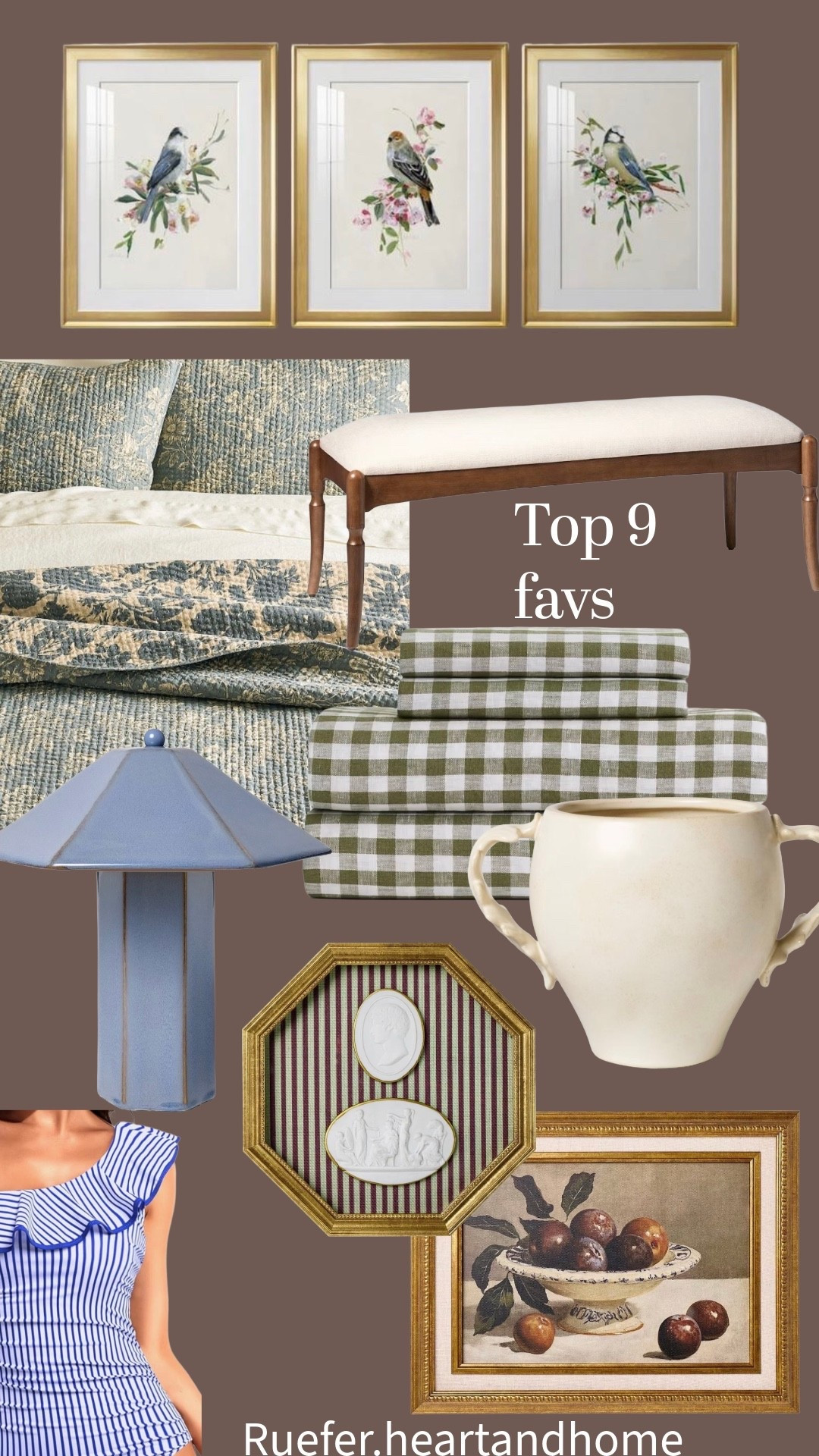 Recent top 9 sellers!!! Women’s ruffled one piece swimsuit, framed art, still life art, bird art, bench, reversible floral quilt, gingham linen sheet set, botanical vase, cream ceramic vase, blue ceramic lamp

#LTKSeasonal #LTKHome #LTKOver40