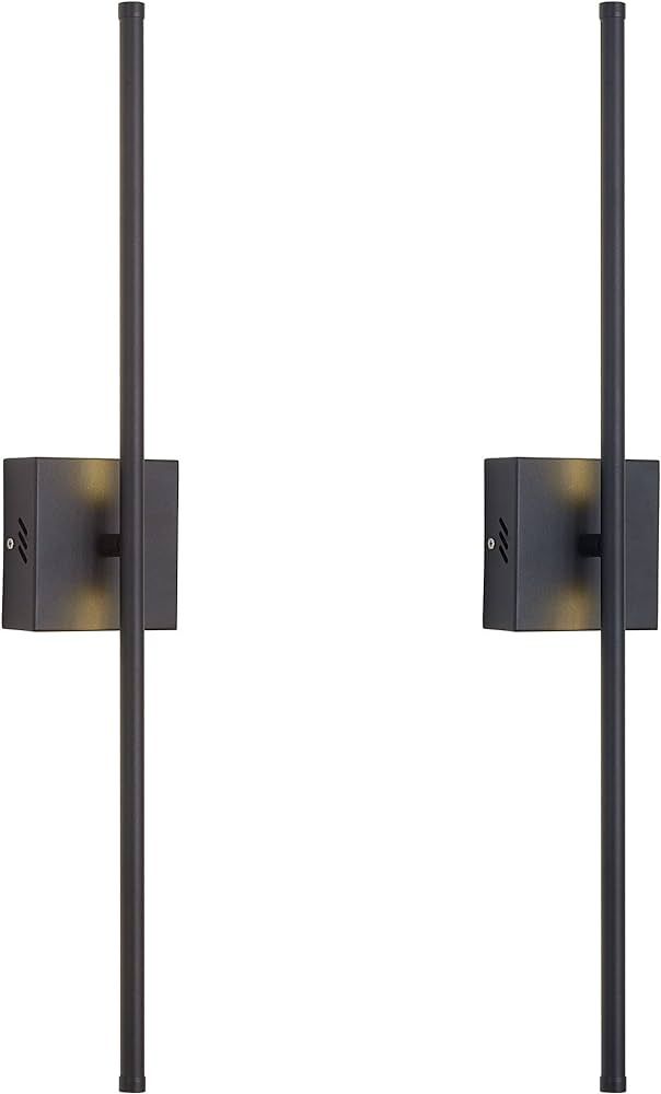 Modern Wall Sconces Set of Two, Dimmable Hardwired Wall Sconces, 350° Rotate, LED Matte Black Wa... | Amazon (US)