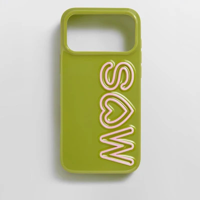 Fine Line Custom iPhone Case - Olive Green/Light Pink | BaubleBar