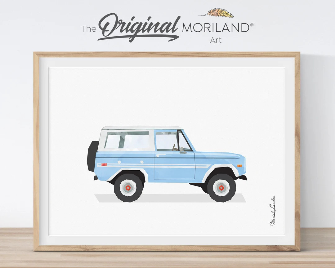 SUV Print, Printable Baby Blue SUV Wall Art, Transportation Prints, Toddler Girl Boy Room Decor, ... | Etsy (US)