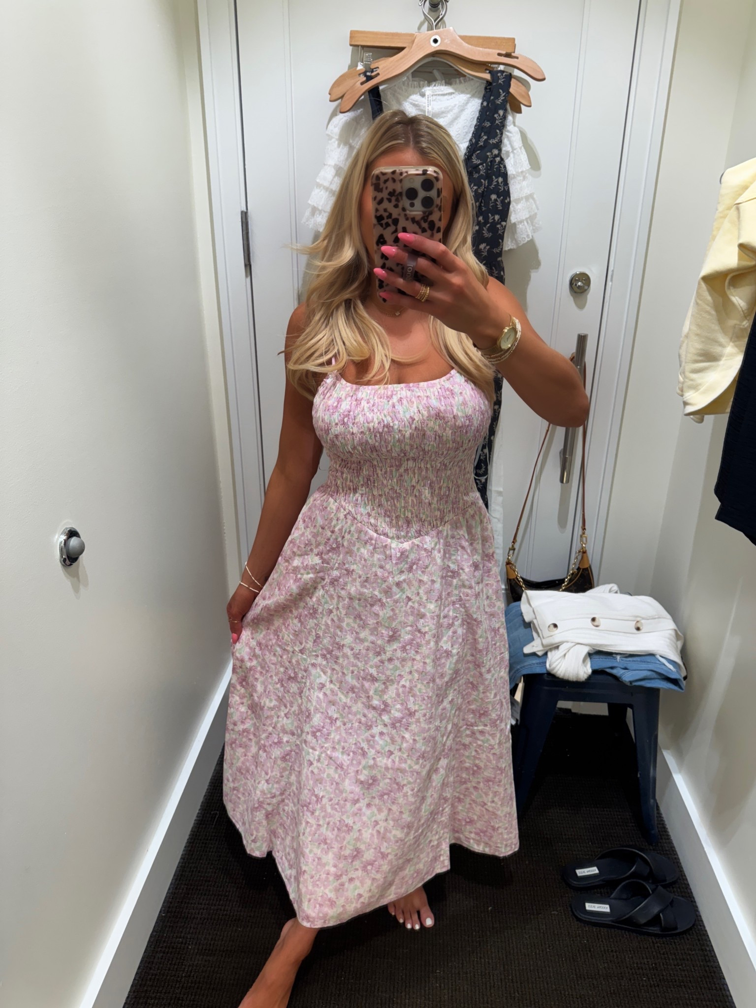 My new favorite dress! 🌸 the colors are absolutely gorgeous for spring- this would be the perfect brunch outfit or Easter outfit- I’m wearing a small and the fit is perfect, there’s even some stretch if you’re fuller busted. The length is just right too for heels or sandals! I’m in love 🌸  #aerie

#LTKSpringSale