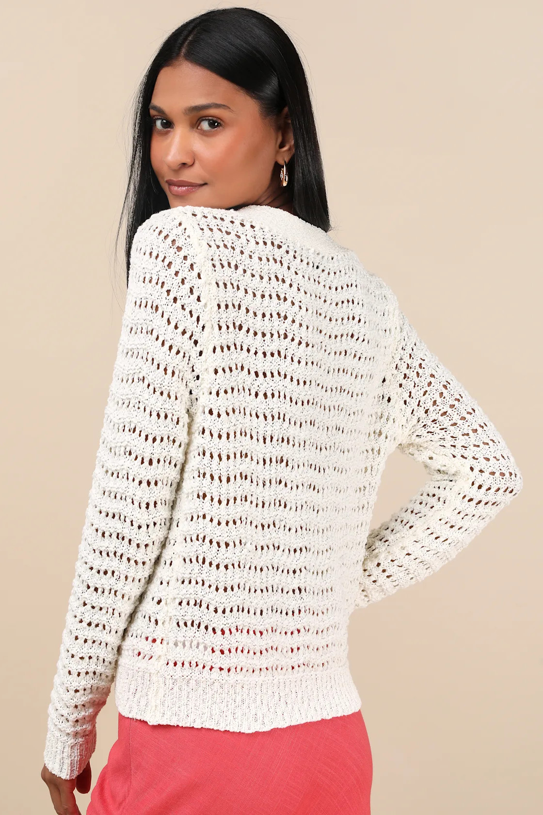 Breezy Attitude Ivory Loose Knit Button-Up Cardigan Sweater | Lulus