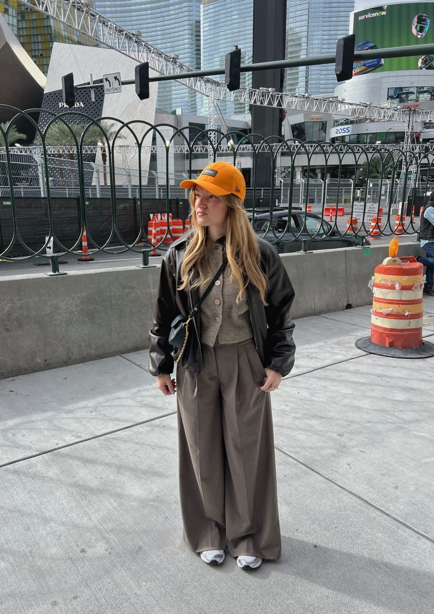 Brown leather bomber, wide leg pants, soft knit cardigan are all from Zara, f1 outfit, formula 1 outfit

#LTKFindsUnder100