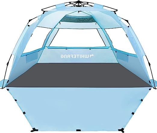 WhiteFang Deluxe XL Pop Up Beach Tent Sun Shade Shelter for 3-4 Person, UV Protection, Extendable... | Amazon (US)