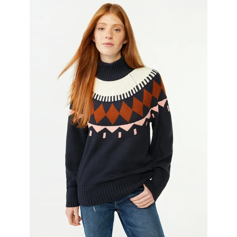 Free Assembly Women's Fair Isle Sweater, Midweight | Walmart (US)