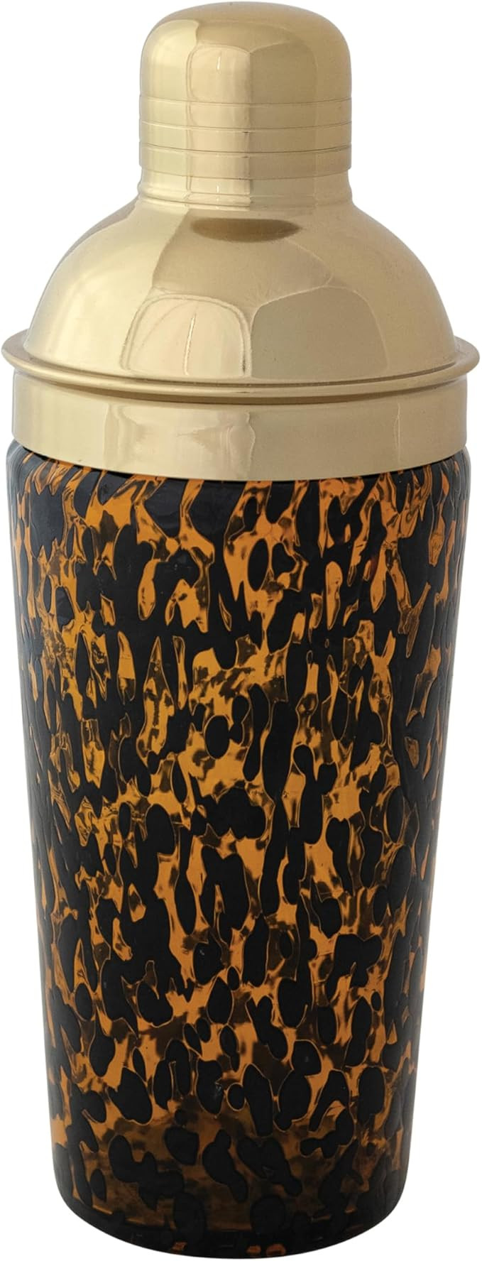 Creative Co-Op 20 oz Confetti Glass Cocktail Shaker, Tortoise Shell & Gold | Amazon (US)