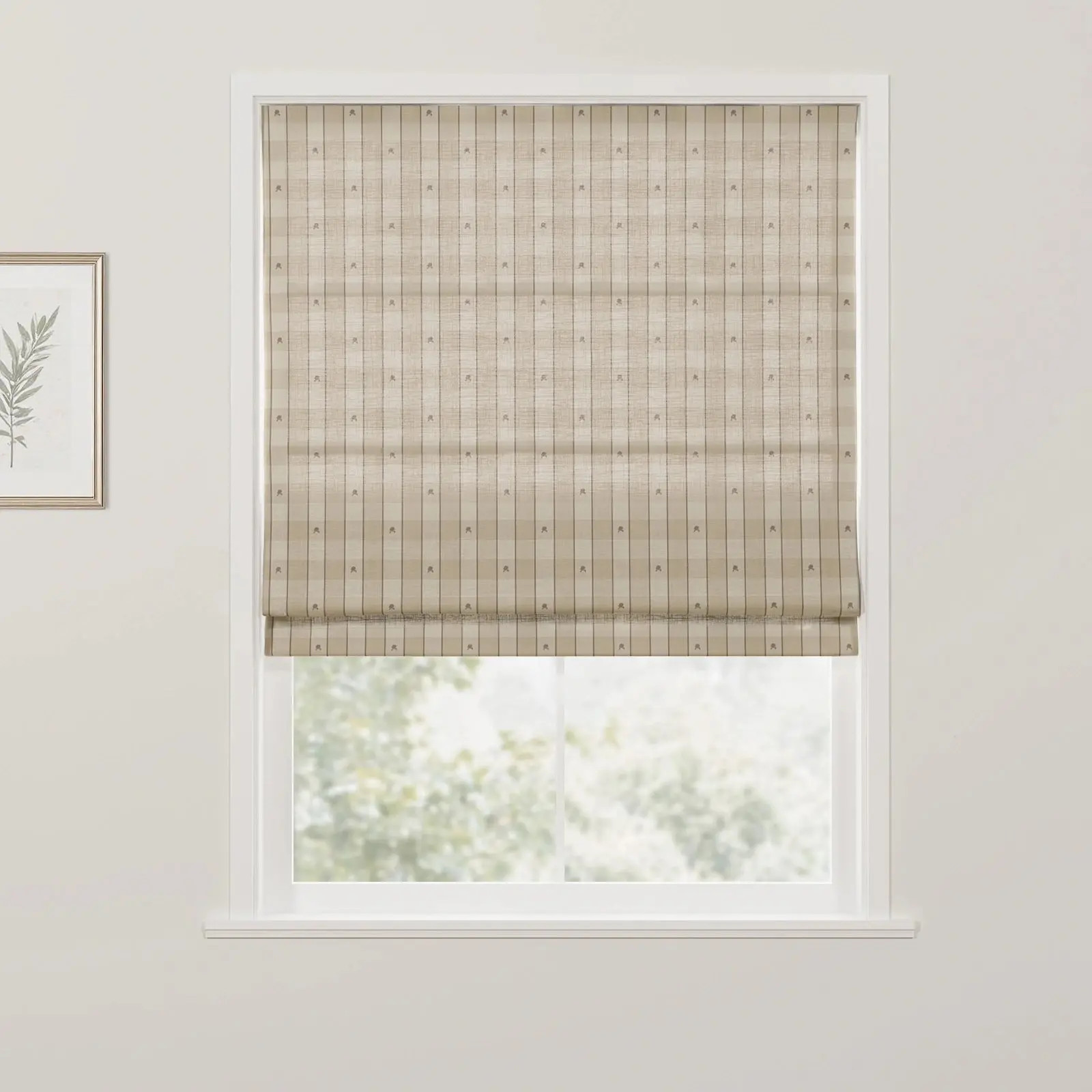 Rebecca Hughes Pattern Cotton Roman Shade Cordless | TWOPAGES