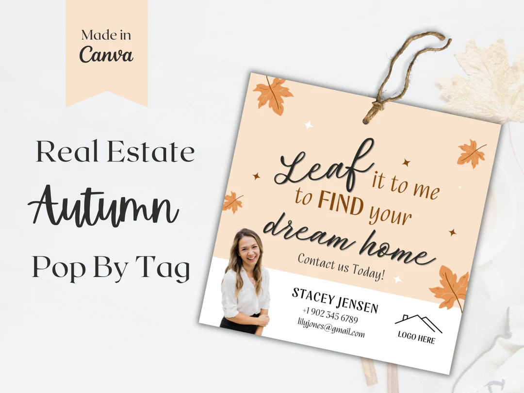Fall Pop by Gift Tag, Realtor Pop by Gift, Fall Realtor Pop By, Pop by Gift Tag, Fall Real Estate... | Etsy (US)