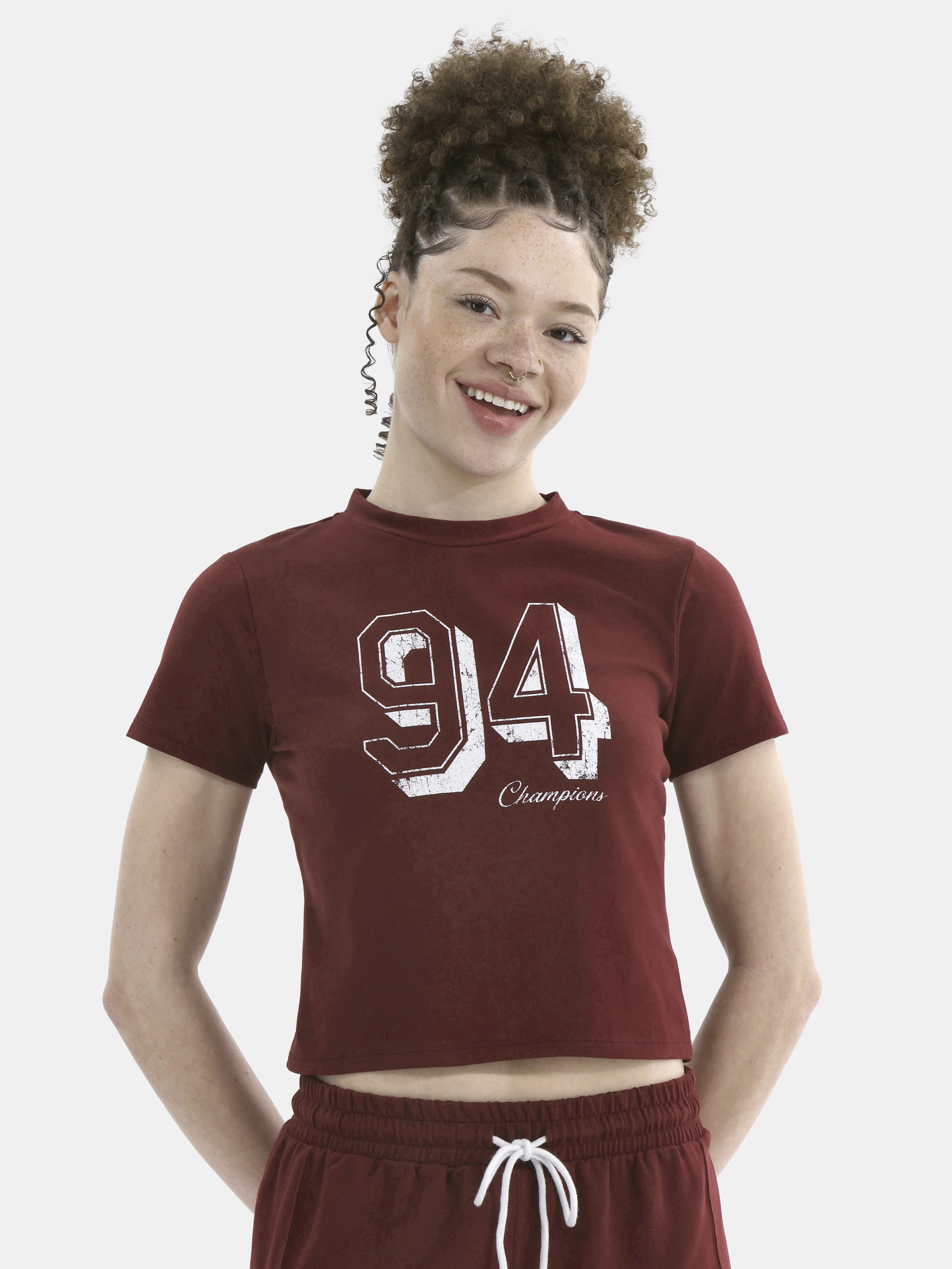 No Boundaries Sleepwear Graphic Baby Tee, Women's - Walmart.com | Walmart (US)