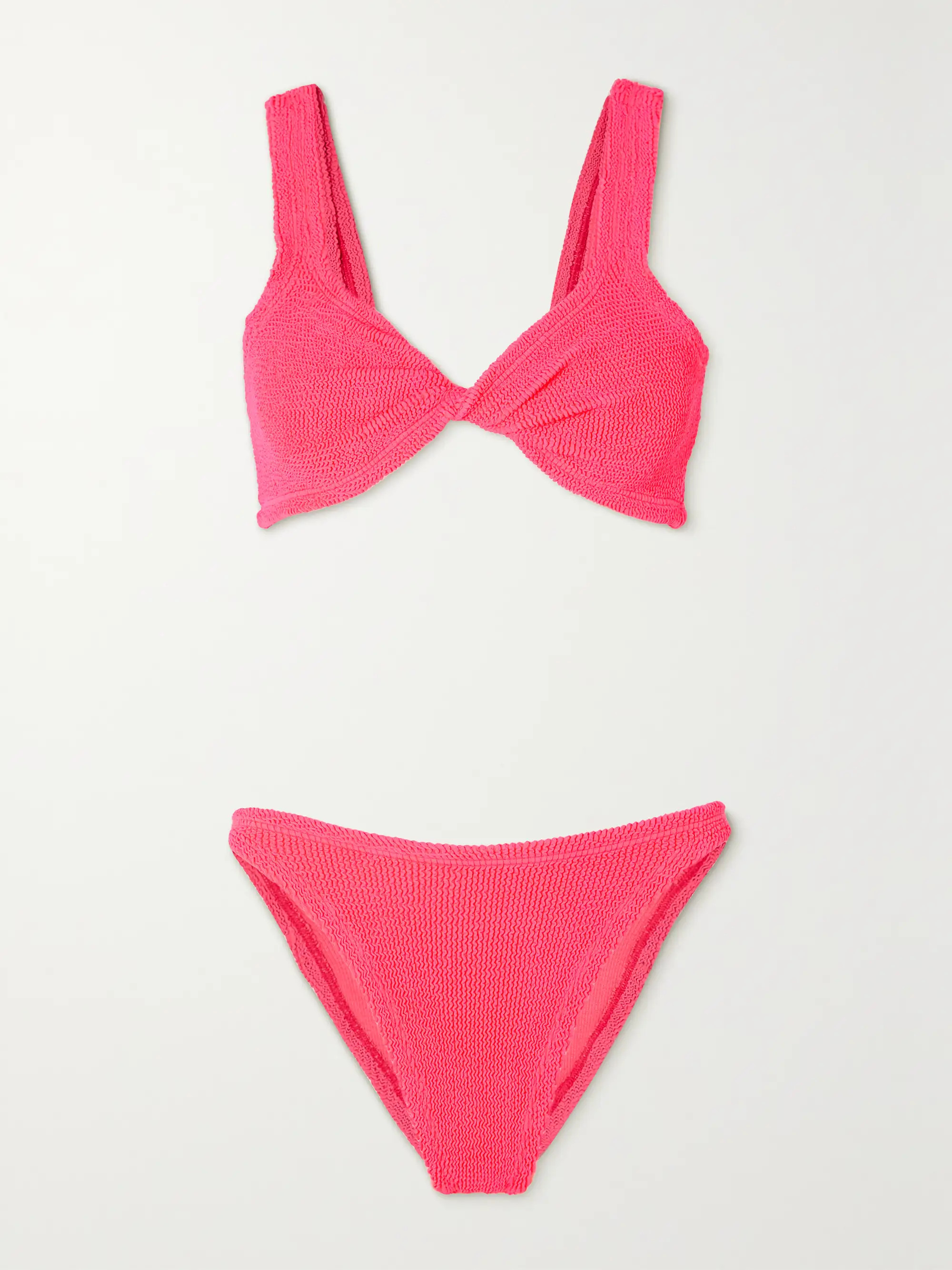 + NET SUSTAIN Juno twist-front seersucker bikini | NET-A-PORTER (US)