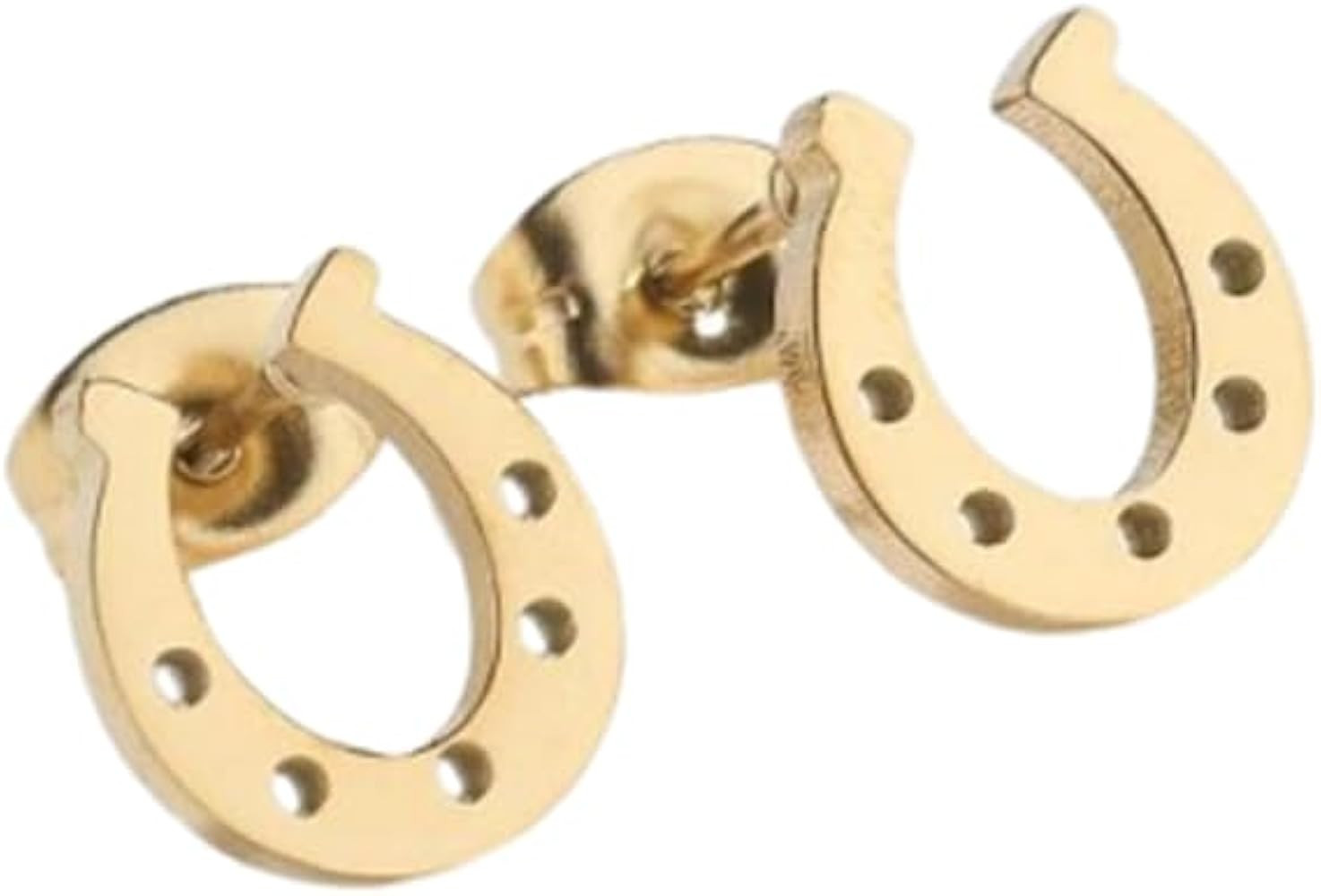 Stainless Steel Horseshoe Stud Earrings Minimalist Lucky Horseshoe Stud Earrings for Women Horse ... | Amazon (US)
