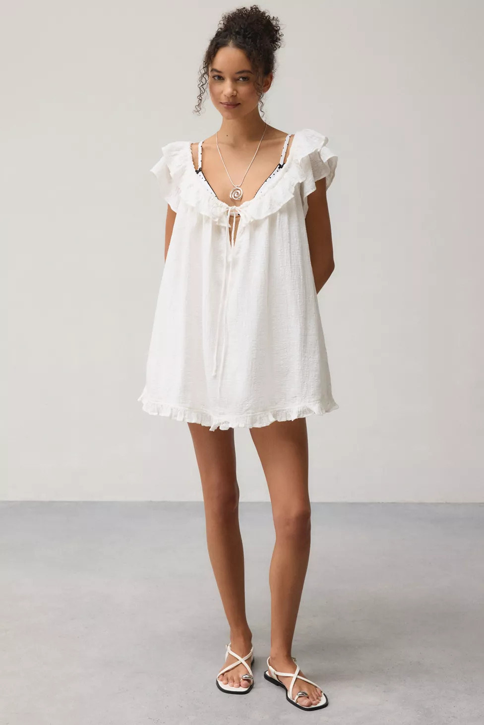 Out From Under Golden Hour Ruffle Swing Romper | Urban Outfitters (US and RoW)