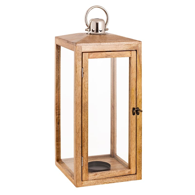 Natural Wood Lantern, 22" | At Home
