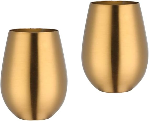 Father's Day Gift Mingcheng 17 oz Stainless Steel Stemless Wine Glass, Outdoor Portable Wine Tumb... | Amazon (US)