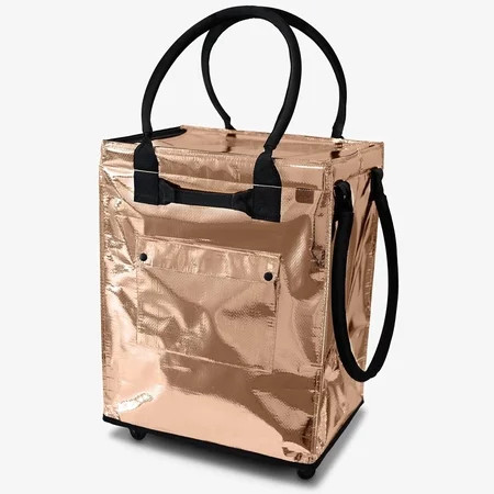 CleverMade Rolling Tote Cart 90L Collapsible Wheeled Bag, Rose Gold | Walmart (US)