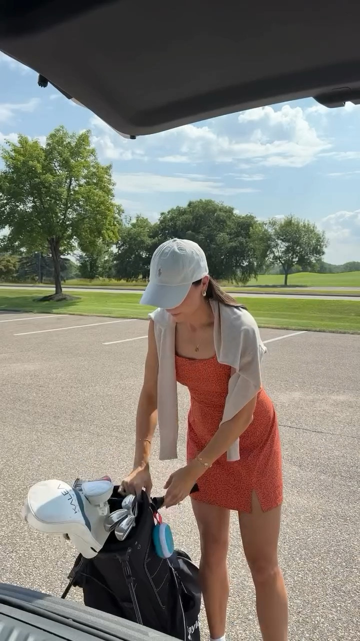 From summer camp pickup → driving range → evening walk… the @TravisMathewWomens x @PelotonApparel active dress is doing the heavy lifting 👏🏼🧡 

Use my code TAYLORBROWN25 for 25% off sitewide through Sunday!! 

#LTKActive #LTKSeasonal #LTKSaleAlert
