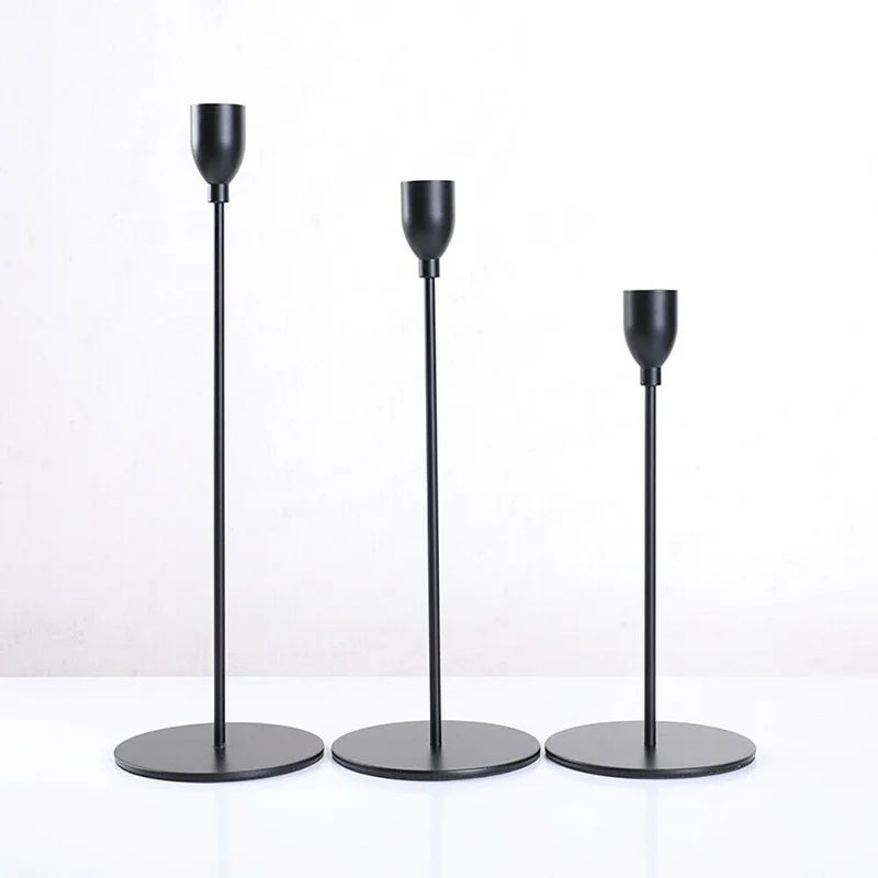 3 Piece 12.8" Metal Tabletop Candlestick Set | Wayfair North America