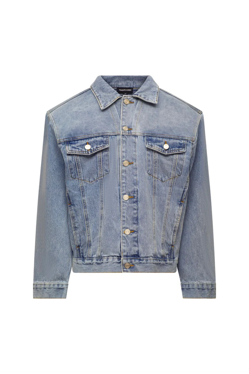 SIANNA Structured Shoulder Denim Jacket | Noughts and Kisses