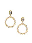 Happy 22K Gold-Plated & Swarovski Crystal Hoop Drop Earrings | Saks Fifth Avenue