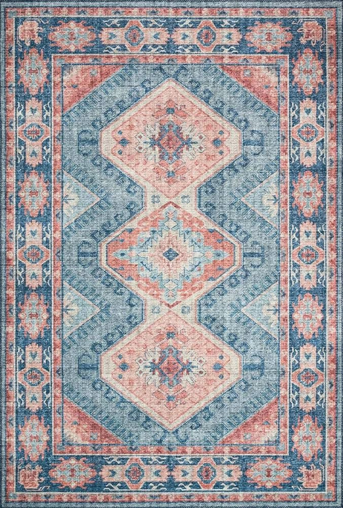 Loloi II Skye Collection SKY-03 Turquoise/Terracotta 5'-0" x 7'-6" Area Rug | Amazon (US)