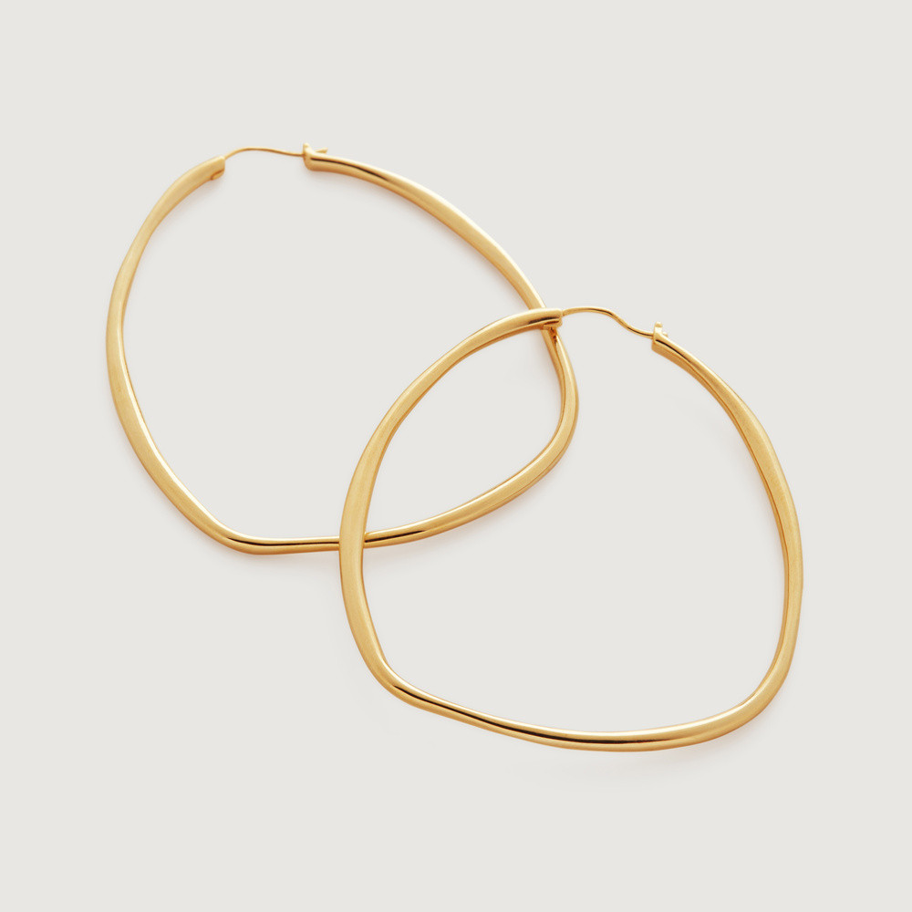 Gold Nura Reef Large Hoop Earrings | Monica Vinader (US)
