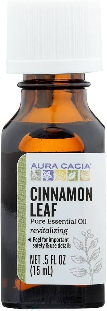 Aura Cacia Cinnamon Leaf Essential Oil | GC/MS Tested for Purity | 15ml (0.5 fl. oz.) | Amazon (US)