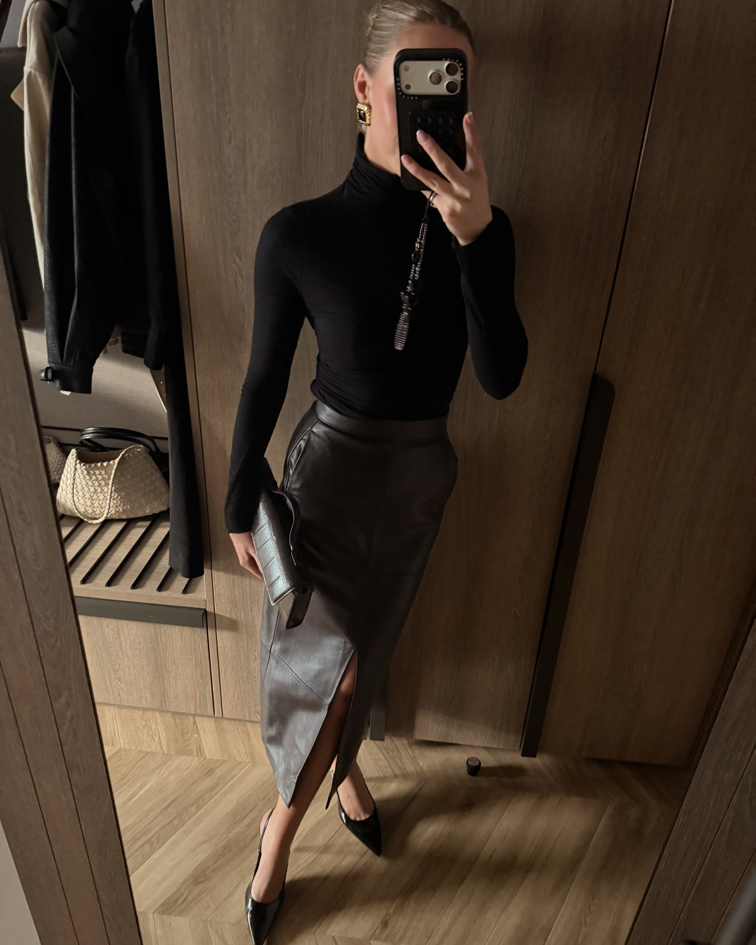 Leather skirt, date night outfit, black roll neck, patent heels

#LTKuk #LTKspring #LTKdatenight