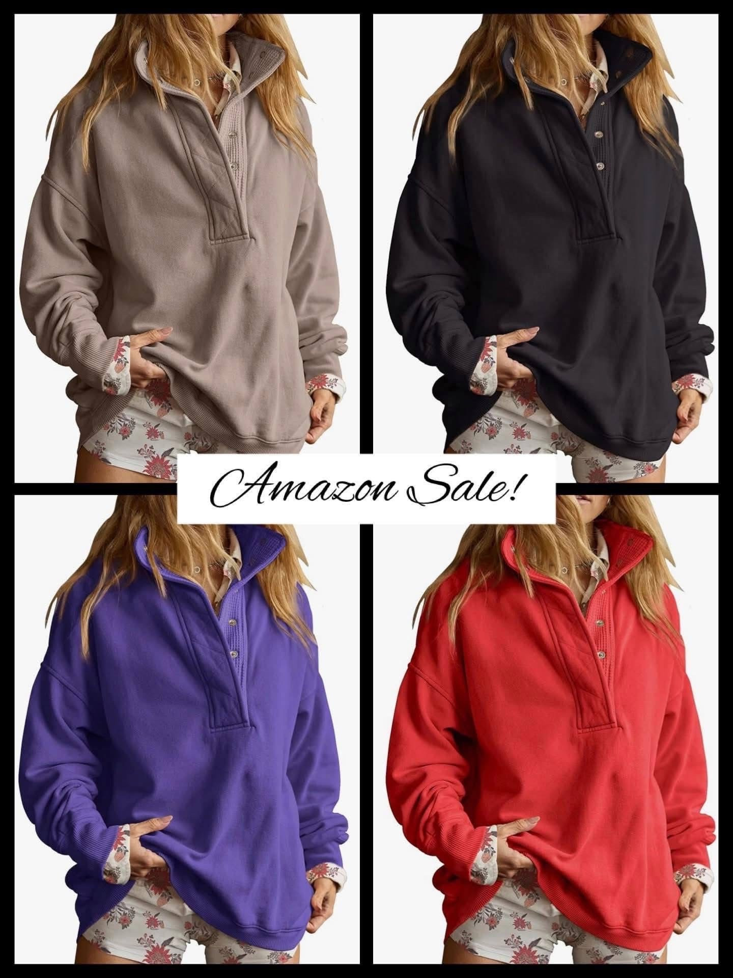 Back on sale! Henley Sweatshirts are huge this year, and this top selling newer arrival is on sale at Amazon today - some as low as $19.99 with the Clickable Coupons! So many gorgeous colors to choose from, including lots of hard to find colors. This has such an Aerie vibe, and is a fabric that’s super easy to wear year round.

#LTKSaleAlert #LTKootd #LTKSeasonal