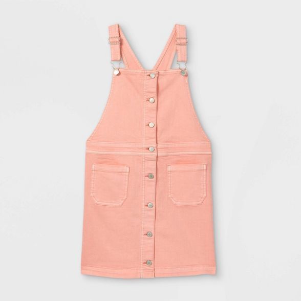 Girls' Button-Front Denim Pinafore - art class™ | Target