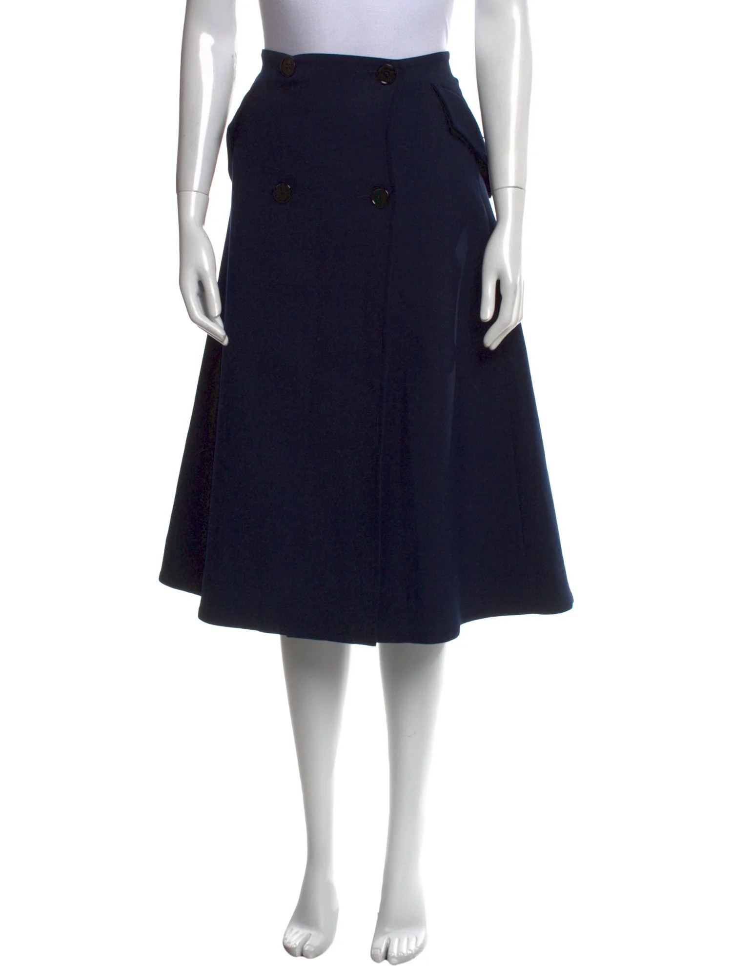 Whipstitch Trim Knee-Length Skirt | The RealReal