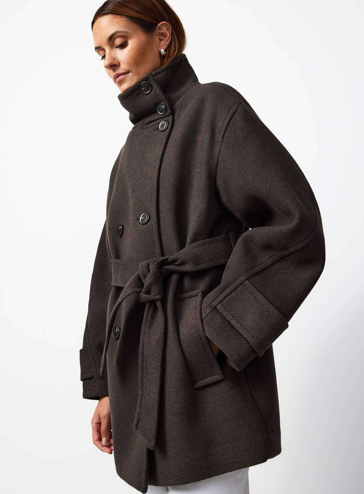 Buy Navy Funnel Neck Coat XL | Coats | Tu | Tu Clothing