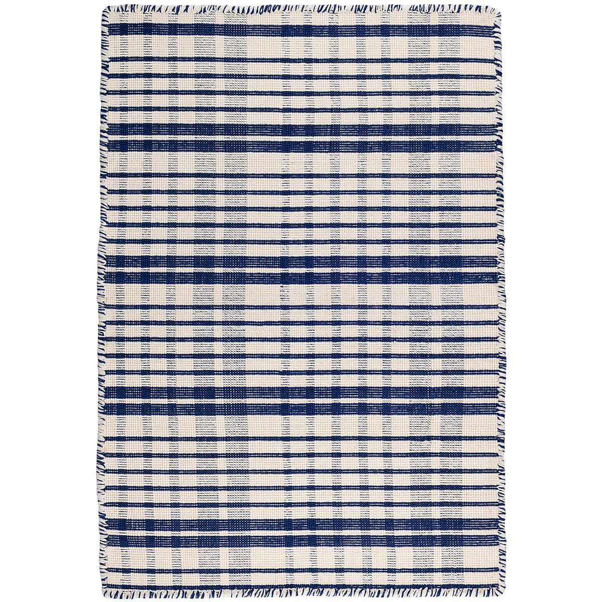 Guilford Navy Woven Cotton Rug | The Outlet | Annie Selke