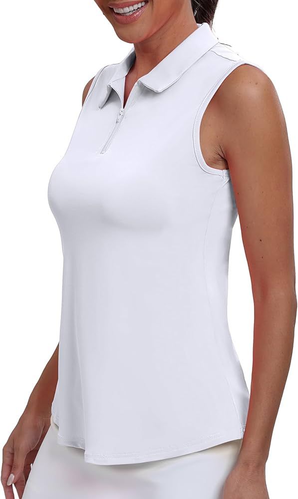 Womens Polo Shirts Athletic Golf Tennis Tanks Top Casual Sleeveless V Neck Quick Dry Shirts Worko... | Amazon (US)